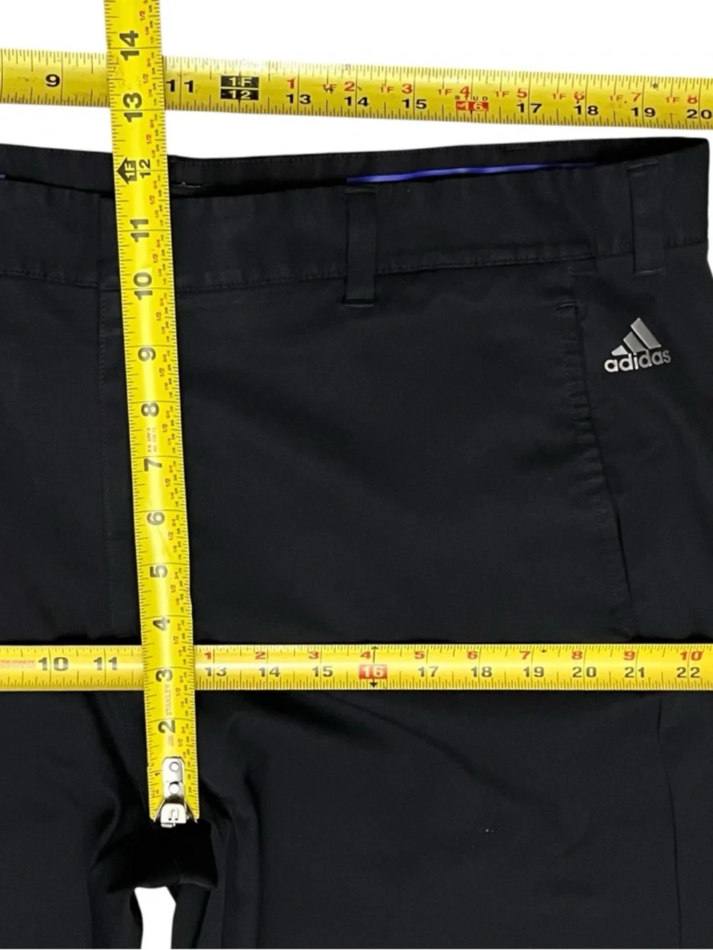 Adidas Men's 40x32 Chino Black Golf Pants Lightweight Athletic 3 Stripe